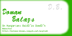 doman balazs business card